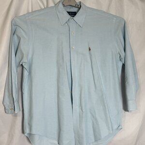 Ralph Lauren Yarmouth Oxford Shirt Mens L Light Blue Button Down 100% Cotton